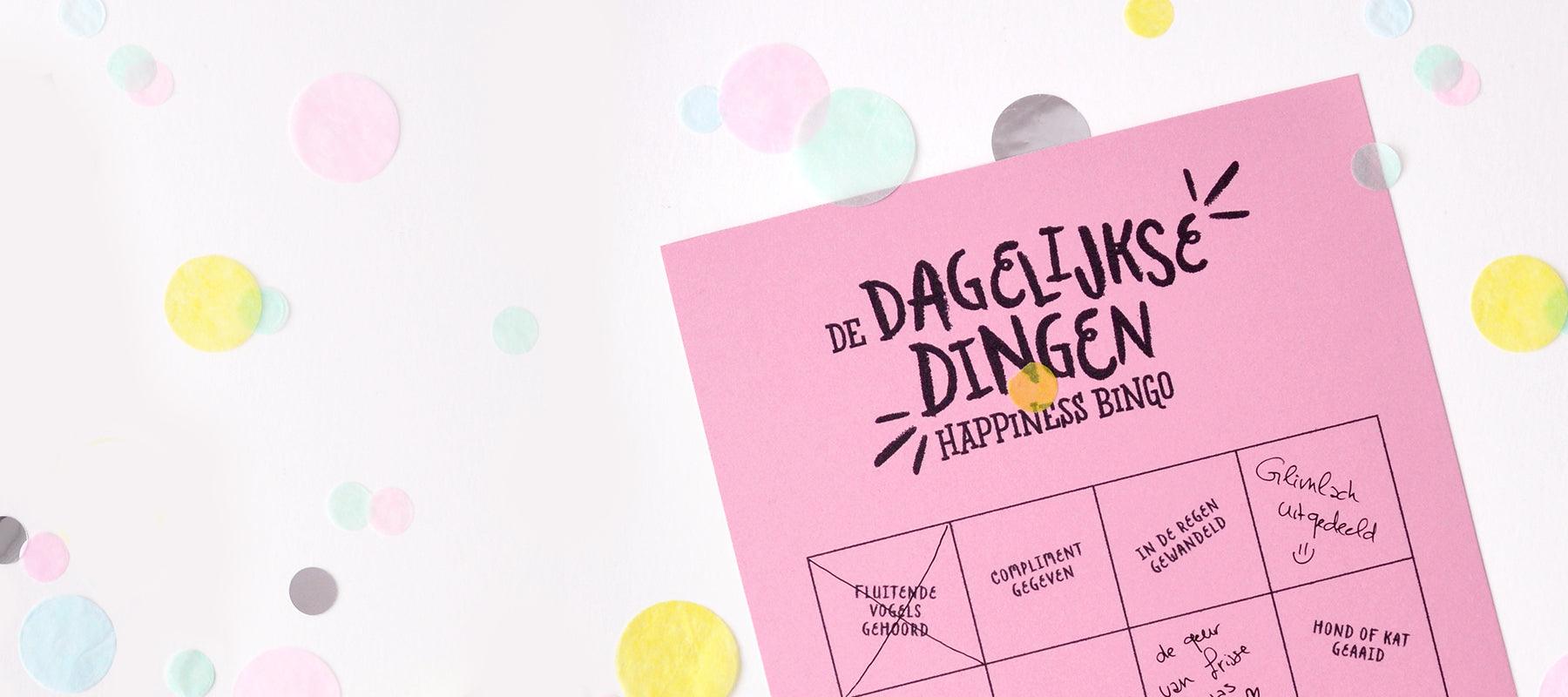 De ’dagelijkse dingen’ happiness bingo - Happlify